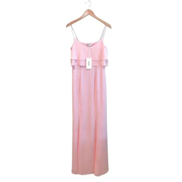 NWT LIKELY Monte Ruffle Gown in Light Pink Maxi Dress Spaghetti Strap Size: 8 - Picture 3 of 9